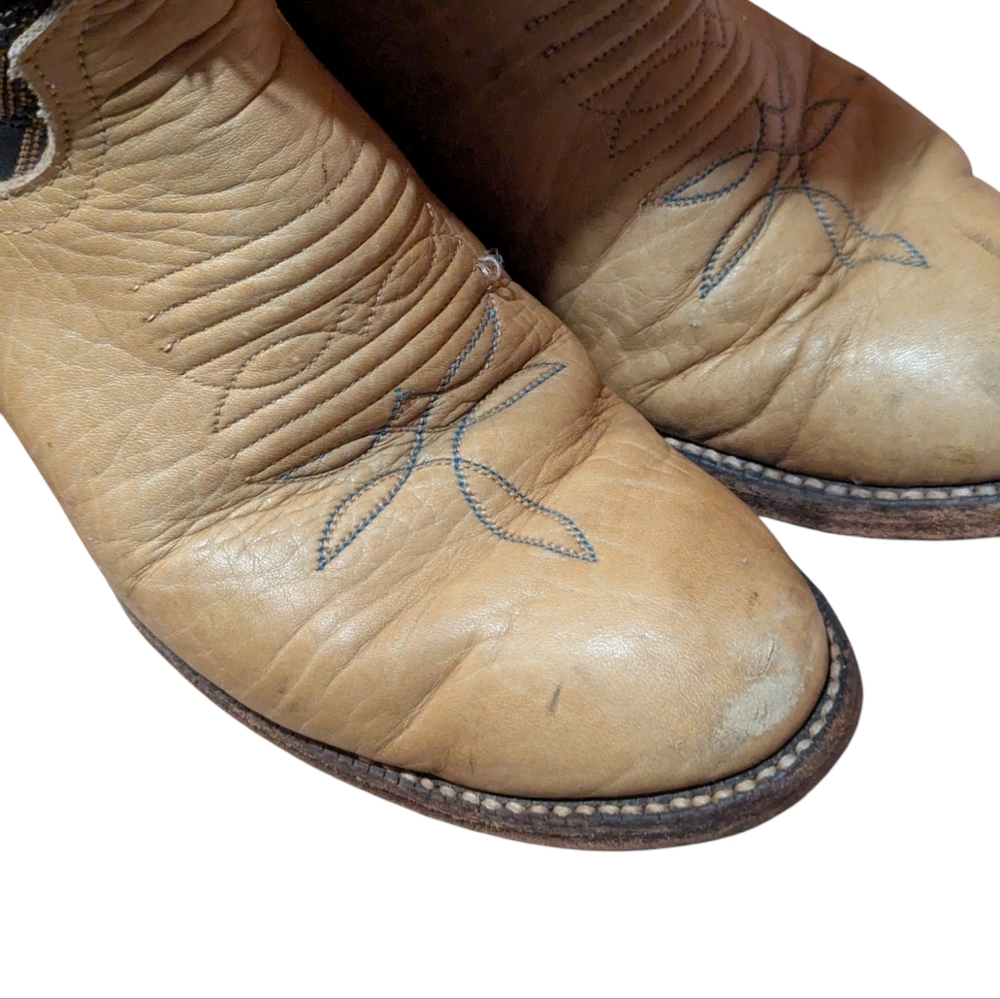 Larry Mahan Black and Tan Heeled Boots - Picture 8 of 12